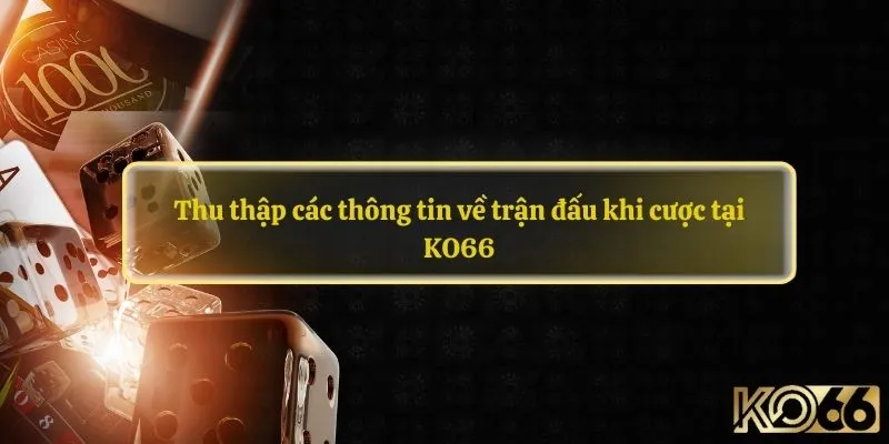 Thu thập các thông tin về trận đấu khi cược tại KO66